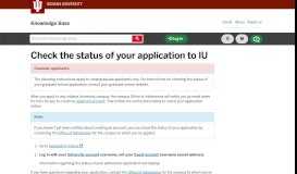 
							         Check the status of your application to IU - IU Knowledge Base								  
							    