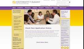 
							         Check the Status of Your Application to ... - University at Albany								  
							    