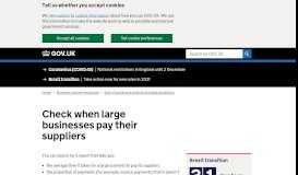 
							         Check when large businesses pay their suppliers - GOV.UK								  
							    