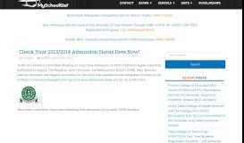 
							         Check Your 2013/2014 Admission Status Here Now! - MySchoolGist								  
							    