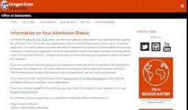 
							         Check Your Admission Status - Admissions | | Oregon State								  
							    