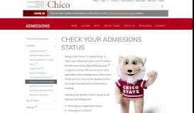 
							         Check Your Admissions Status - Admissions - CSU, Chico								  
							    
