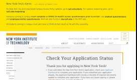 
							         Check Your Application Status | Admissions | NYIT								  
							    