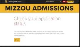 
							         Check your application status // Mizzou Admissions // University of ...								  
							    