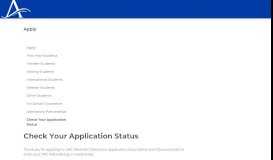 
							         Check Your Application Status - UNC Asheville								  
							    