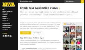 
							         Check Your Application Status - University of Iowa Admission								  
							    