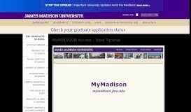 
							         Check your graduate application status - James Madison University								  
							    
