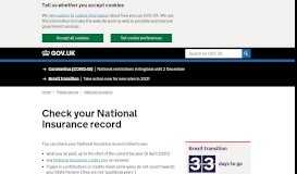 
							         Check your National Insurance record - GOV.UK								  
							    
