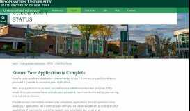 
							         Check Your Status - Undergraduate Admissions | Binghamton ...								  
							    