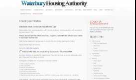 
							         Check your Status | Waterbury Housing Authority								  
							    