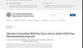 
							         Checkers Franchise Will Pay $100,000 to Settle EEOC Pay ...								  
							    