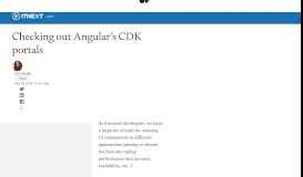 
							         Checking out Angular's CDK portals – ITNEXT								  
							    