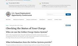 
							         Checking the Status of Your Charge - EEOC								  
							    