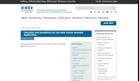 
							         Checklist and Deadlines for Senior Member Application - IEEE								  
							    