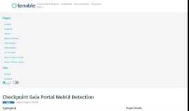 
							         Checkpoint Gaia Portal WebUI Detection | Tenable®								  
							    