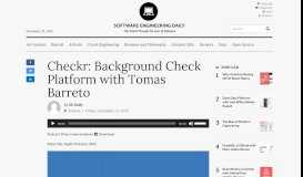 
							         Checkr: Background Check Platform with Tomas Barreto - Software ...								  
							    