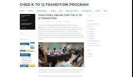 
							         CHED goes online for the K to 12 Transition | CHED K to 12 Transition ...								  
							    