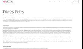 
							         Cheerful. The giving platform for nonprofits — Privacy Policy								  
							    