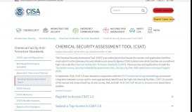 
							         Chemical Security Assessment Tool (CSAT) | CISA								  
							    