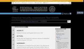 
							         Chemical Security Assessment Tool (CSAT) - Federal Register								  
							    