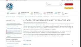 
							         Chemical-terrorism Vulnerability Information | Homeland Security								  
							    