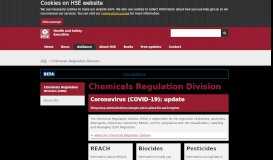 
							         Chemicals Regulation Division - CRD - HSE								  
							    