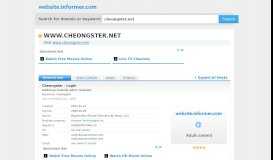 
							         cheongster.net at WI. Cheongster - Login - Website Informer								  
							    