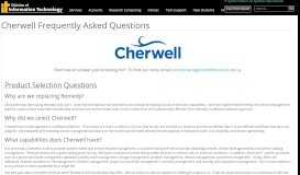 
							         Cherwell Frequently Asked Questions | Division of IT								  
							    