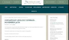 
							         Chesapeake Urology Seminar-November 30th - BW Primary Care								  
							    