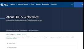 
							         CHESS Replacement - ASX								  
							    
