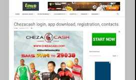 
							         Chezacash login, app download, registration, contacts ...								  
							    