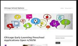 
							         Chicago Early Learning Preschool Applications Open 4/30/18 ...								  
							    