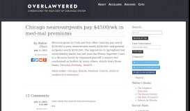 
							         Chicago neurosurgeons pay $4500/wk in med-mal premiums ...								  
							    