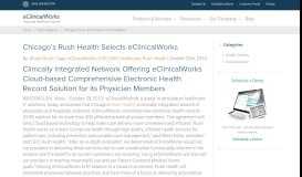 
							         Chicago's Rush Health Selects eClinicalWorks								  
							    