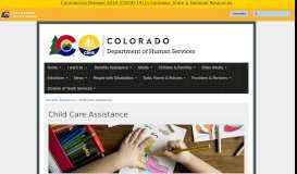 
							         Child Care Assistance | Department of Human Services - Colorado.gov								  
							    