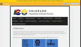 
							         Child Care | Department of Human Services - Colorado.gov								  
							    