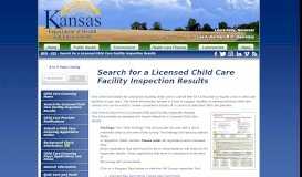 
							         Child Care Licensing ... - Kansas Department of Health and Environment								  
							    