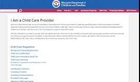 
							         Child Care Provider - Wisconsin Department of Children and Families								  
							    