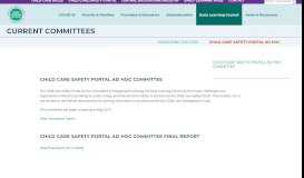 
							         Child Care Safety Portal Ad Hoc Committee								  
							    