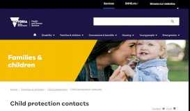 
							         Child protection contacts - DHHS Services								  
							    