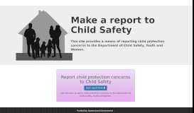 
							         Child Safety Reports - - Department of Communities								  
							    