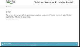 
							         Children Services Provider Portal - Log In								  
							    