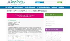 
							         Children's Center for Cancer and Blood Diseases | Peyton Manning ...								  
							    