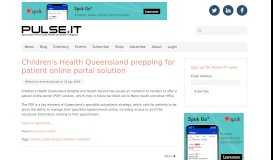 
							         Children's Health Queensland prepping for patient online portal solution								  
							    