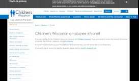 
							         Children's Hospital employee intranet | Children's Wisconsin								  
							    