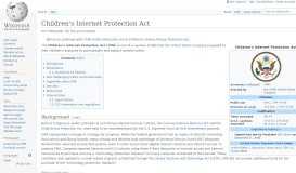 
							         Children's Internet Protection Act - Wikipedia								  
							    