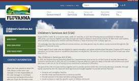 
							         Children's Services Act (CSA) | Fluvanna County								  
							    