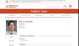 
							         Chin C Tang, M.D. | Weill Cornell Medicine								  
							    