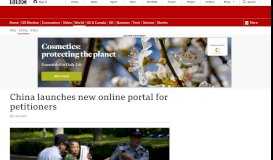 
							         China launches new online portal for petitioners - BBC News - BBC.com								  
							    