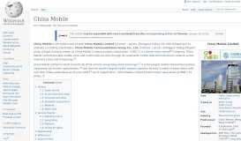 
							         China Mobile - Wikipedia								  
							    